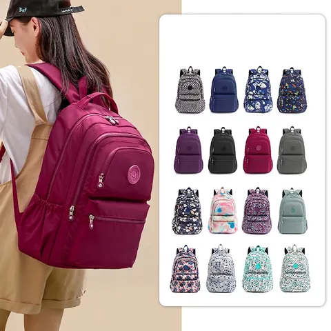 Women Fashion Backpack Oxford Fabric Waterproof Large Capacity Multi Pocket Casual Travel Daypack For Lady