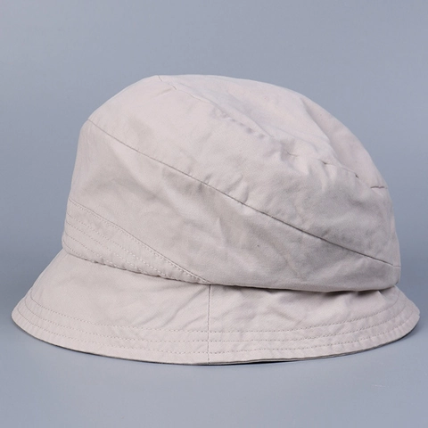 Sombrero De Pescador Algodón Lavado Plegable Protección Solar Verano Ala Ancha Transpirable Color Liso Casual Mujer