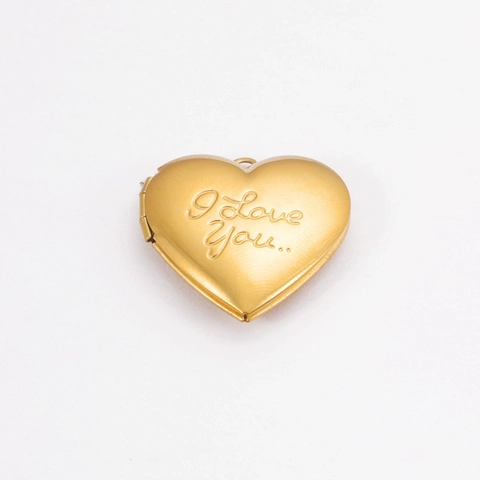 Heart Locket Pendant 316L Stainless Steel Engraved I Love You Photo Memorial Romantic Jewelry Gift