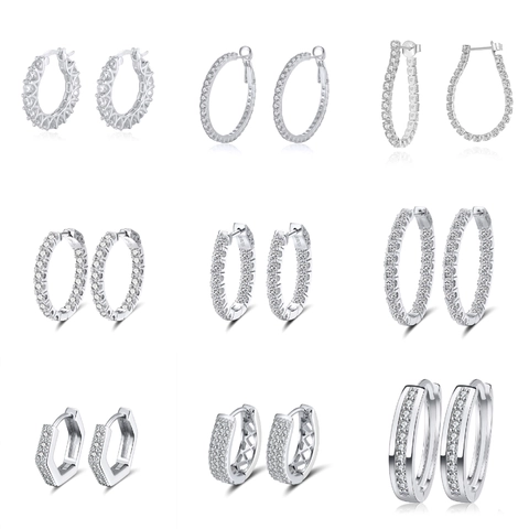925 Sterling Silver Rhinestone Artificial Pearl Geometric Earrings For Women Elegant Dangle Stud Earring Jewelry Accessory
