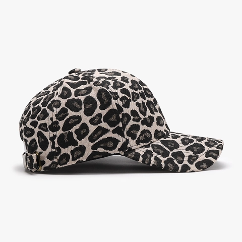 Modische Baseballkappe Mit Leopardenmuster Baumwolle Textur Verstellbare Schnalle Gebogene Krempe Outdoor Sonnenhut Damen