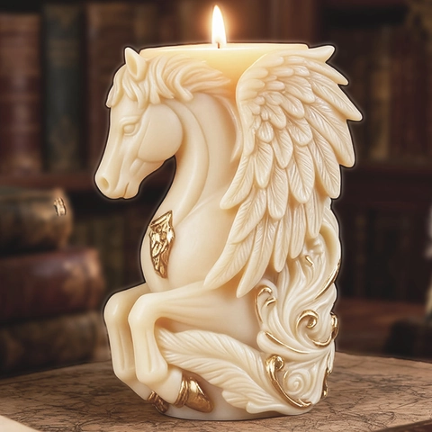 Pegasus Geflügeltes Pferd Silikonform DIY Handgemachte Kerze Aromatherapie Gips Schokolade Seife Bastelwerkzeug 3D Form