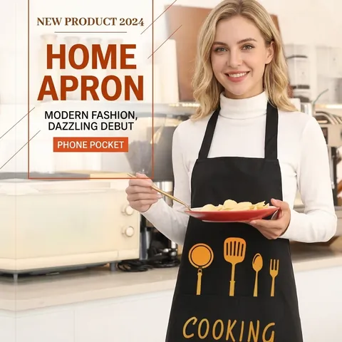 Waterproof Kitchen Apron PVC Oil Proof Cooking Bib With Hand Wipe Towels And Pocket For Women And Men
