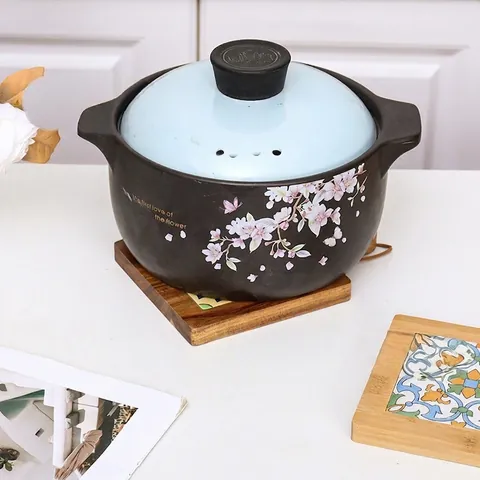 Sottobicchieri In Legno E Ceramica Vintage Tappetino Per Pentole Resistente Al Calore Con Manico Stile Bohémien
