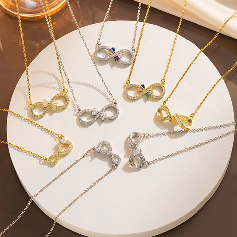 Oneindigheid Hart Ketting Vrouwen Titanium Staal Zirconia Minimalistische Hanger Elegante Sieraden Cadeau Valentijnsdag