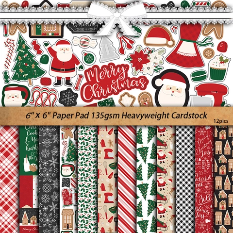 Papel De Scrapbook De Casa De Jengibre De Navidad Papel De Material Decorativo Con Patrón Retro Para Manualidades DIY Diarios