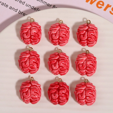 Ciondoli A Forma Di Cervello Resina DIY Gioielli Charms Per Orecchini Accessori Borsa Novità Design Anatomico