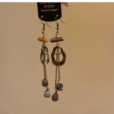Boheemse Retro Houten Kwastje Oorbellen Met Geometrische Legering Ring En 925 Zilveren Oorbel Post Voor Vrouwen