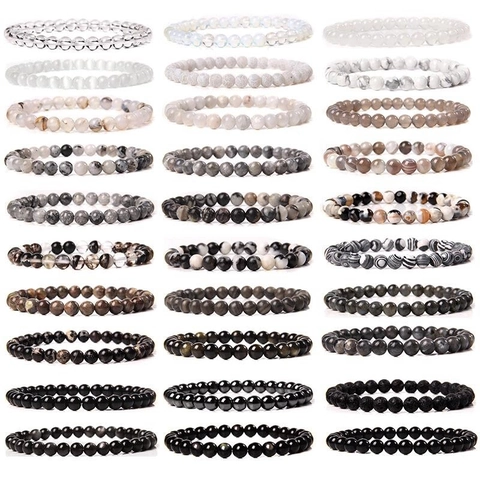 Naturstein Perlenarmband Rund Achat Tigerauge Elastisch Handgefertigt Heilung Schmuck Für Damen