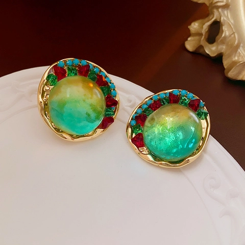 Pendientes Geométricos Vintage Para Mujer Con Poste De Plata Material Cobre Perla Artificial Circón Estilo Retro Joyería Elegante