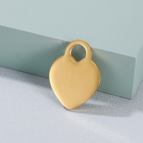 Colgantes Corazón Acero Inoxidable Pulido Oro Plata Accesorios Bricolaje Fabricación Joyas Superficie Espejo Lisa