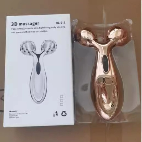 Massaggiatore A Rullo 3D Lifting Viso Forma V Manuale Dispositivo Rassodante Pelle ABS Placcatura Bellezza