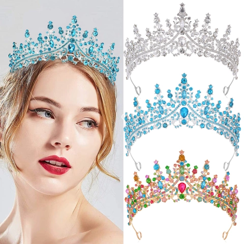 Luxe Bruids Tiara Kroon Met Legering En 3A Strass Voor Bruiloft Feest Barokstijl Hoofddeksels Voor Vrouwen