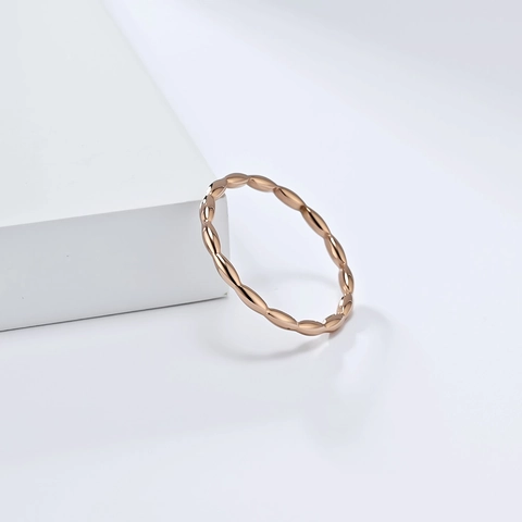 Anello Minimalista In Acciaio Inossidabile Design Geometrico Goccia Acqua Perlina Interconnessa Gioielli Eleganti Per Donna