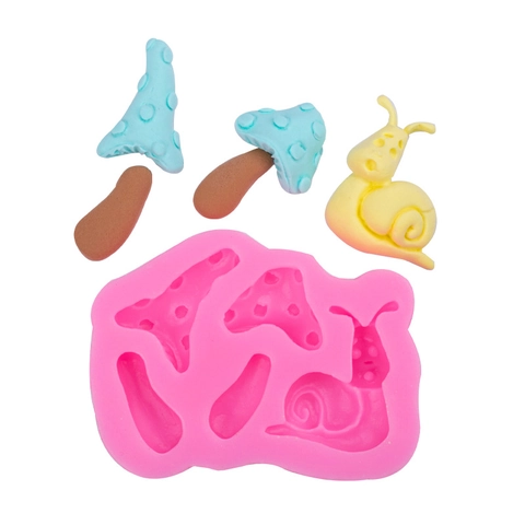 Mushroom Snail Fondant Silicone Mold Forest Style Cake Decoration Baking Tool Chocolate Candy Clay Craft DIY Supplies