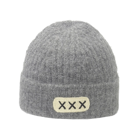 Gorro Beanie De Acrílico Gorro De Punto Acanalado Cálido Invierno Con Parche De Letras Para Hombres Mujeres Casual Color Sólido Estilo Hip-Hop