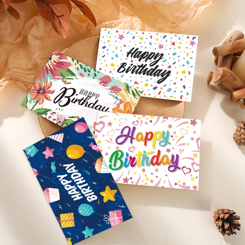 Paper Birthday Greeting Cards And Envelopes Variety Illustration Designs Watercolor Birthday Wishes Cards For Kids Adults Party Supplies