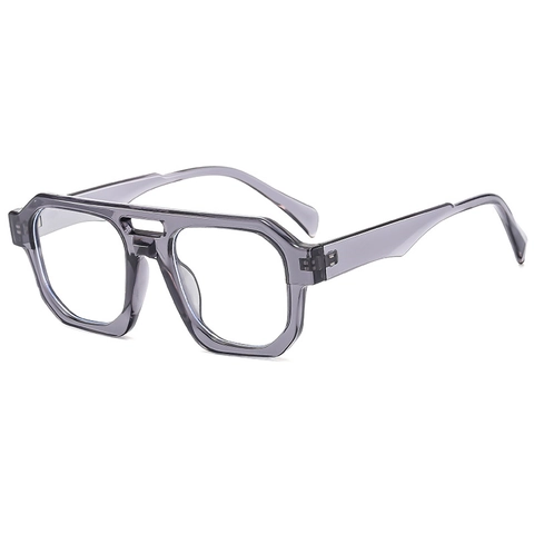 Retro Aviator Sunglasses Double Bridge Geometric Square Large Frame UV400 Protection PC AC Material Fashion