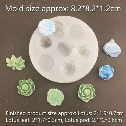 Lotus Flower Leaf Seed Pod Silicone Mold DIY Cake Decorating Fondant Chocolate Resin Craft Soap Candle Making