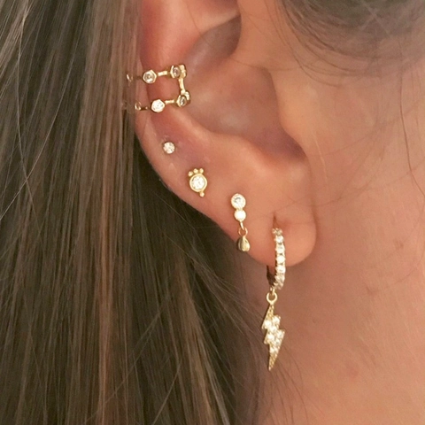 Blitz Hänger Ohrringe Mit Zirkon Kupfer Und 925 Sterling Silber Ohrstecker Zierlicher Schmuck Für Damen
