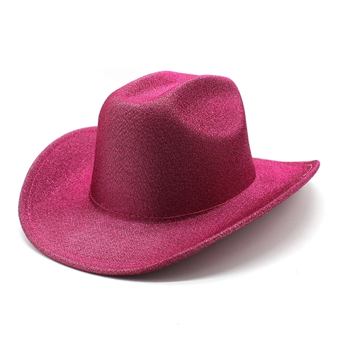 Cappello Da Cowboy Occidentale Con Glitter Paillettes Tesa Larga Per Festa Performance Festival Accessorio Costume