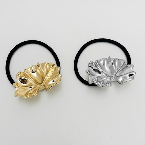 Élastique À Cheveux En Alliage Métallique Décor De Fleurs Et Feuilles Haute Élasticité Style Punk Accessoires