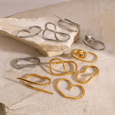 Irregulärer Geometrischer Mehrfingerring Aus Edelstahl Wasserdicht Hypoallergen Stapelbar Statement Schmuck Für Damen