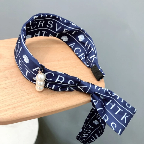 Damen Blumenmuster Satin Spitze Schleife Stirnband Mit Langem Band Koreanischer Stil Süßer Haarreif Retro Eleganter Kopfschmuck