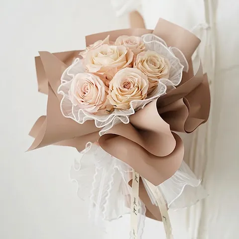 Artificial Pearl Wave Pleated Mesh Yarn Flower Wrapping Supplies Korean Style DIY Bouquet Gauze Material Decorative Craft Fabric