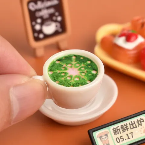 Tazzina Da Caffè E Piattino Di Natale In Miniatura Resina Piccolo Gioco Alimentare Accessori Per Decorazioni Per Case Delle Bambole Motivo Babbo Natale Renna