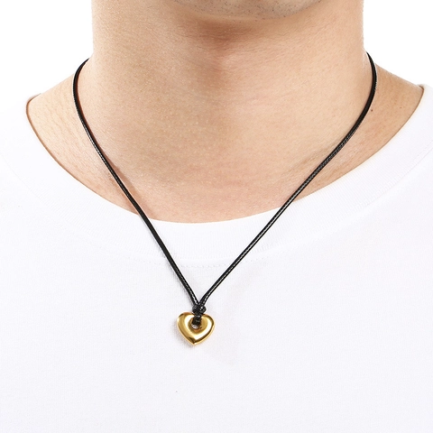 Collar Con Colgante De Corazón Estrella Hexágono Hueco Acero Inoxidable 304 Cuerda De Nailon Joyas Minimalistas Para Hombres Mujeres