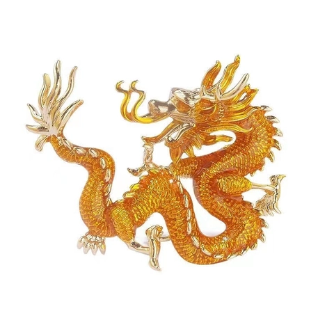 Broche Dragon Chinois Alliage Émail Vintage Animal Épinglette Accessoires De Costume Pour Hommes Femmes Bijoux