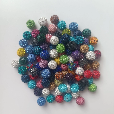 Round Disco Ball Beads Polymer Clay Rhinestone Pave Sparkling For DIY Jewelry Making Bracelets Necklaces Shamballa Style Craft