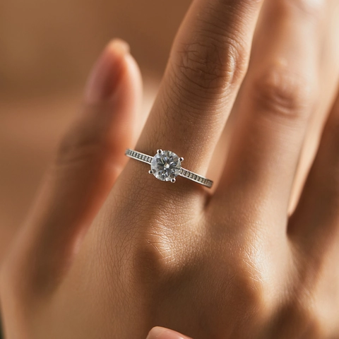 Luxus 925 Sterlingsilber Moissanit Ring Für Damen Runder Brillantschliff D Farbe VVS1 Verlobung Hochzeit Schmuck Geschenk