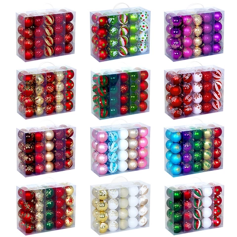 Palle Di Natale Decorative Da Appendere Plastica Dipinte Galvanizzate Ornamenti Per Festa Albero Di Natale Colorate