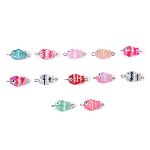 Fisch Charms Lampwork Glas Edelstahl Handbemalt Meerestier Für DIY Halskette Armband Schmuckherstellung Cartoon