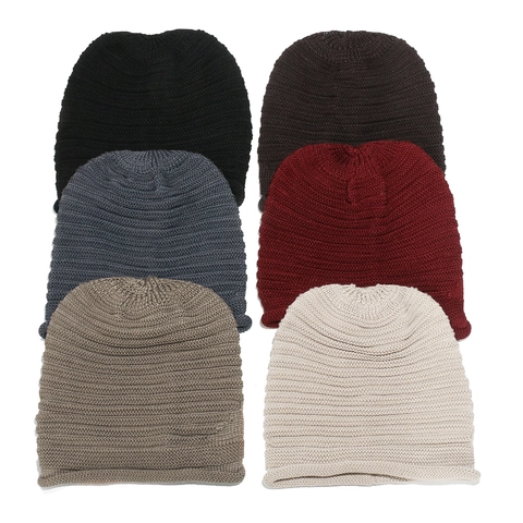 Gorro Slouchy Beanie Acrílico Tejido Grueso Cálido Acanalado Suave Invierno Exterior Mujeres Hombres Moda