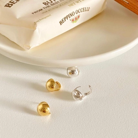 Minimalist 925 Sterling Silver Spherical Ear Studs High Polish Mirror Finish Geometric Ball Earrings For Women