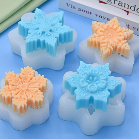 Molde Silicona Copo De Nieve Para Repostería Decoración Pasteles Fondant DIY Jabón Vela Tema Invierno Navidad Herramienta Cocina