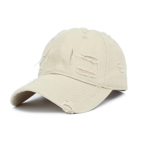 Gorra De Béisbol Rasgada Efecto Desgastado Sarga De Algodón Ajustable Vintage Borde Desgastado Sombrero De Ocio Para Hombre Mujer
