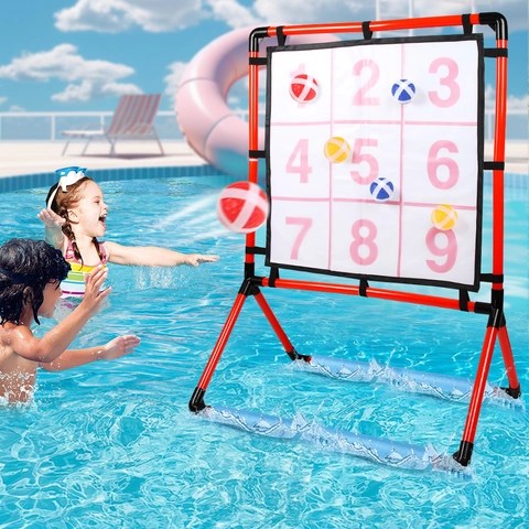 Genummerd Raster Werpspel Kunststof Standaard Stoffen Doel Plakballen Water Land Zwevend Kinderen Zwembad Sport