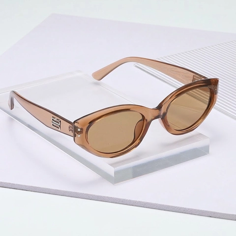 Occhiali Da Sole Cat Eye Vintage Retro Montatura PC Protezione UV400 Moda Tendenza Donna Con Decorazione In Metallo