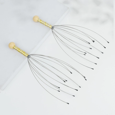 Manual Head Scalp Massager Octopus Shaped Stainless Steel Wire Claw For Stress Relief Relaxation Portable Personal Care