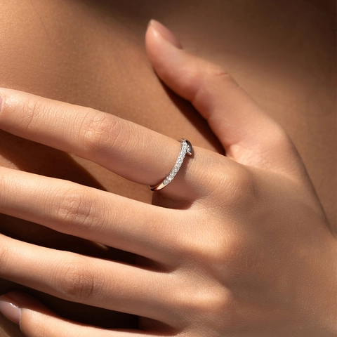 Adjustable Ring 925 Sterling Silver Moissanite D Color VVS1 Round Brilliant Cut Stacking Simple Jewelry For Women Gift