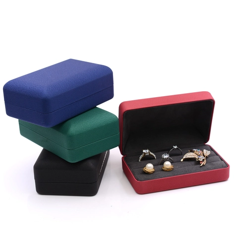 PU Leather Jewelry Box Portable Ring Organizer Case Velvet Lining Multiple Slots Earring Storage Display Gift Box Elegant