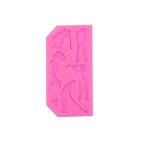 Sports Athlete Silhouette Silicone Molds For Fondant Chocolate Cake Decorating Soccer Golf Baseball Football Player Shapes
