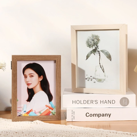 Double Sided Folding Wood Picture Frame Deep Shadow Box For Dried Flower Specimen Quilling Art Display Home Decor Memorial Gift