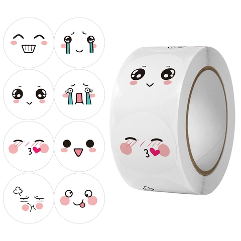 Autocollants D'Expression Faciale Drôles Mignons Étiquettes De Récompense Auto-Adhésives Pour Enseignants Étudiants Kawaii