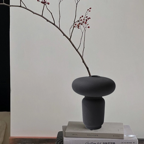 Vaso In Ceramica Moderno Forma Di Fungo Unica Opaco Spazzolato Minimalista Decorazione Casa Per Fiori Secchi Scrivania