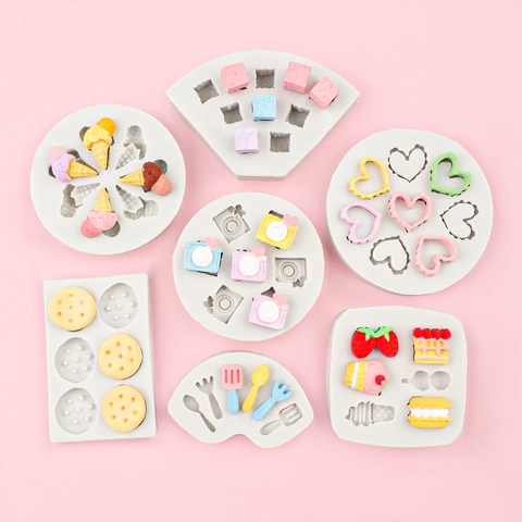 Silicone Mold DIY Handmade Camera Heart Ice Cream Dessert Shapes For Cake Chocolate Resin Clay Craft Decorating